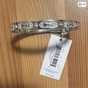 Coach Silver Bracelet with Logo Design